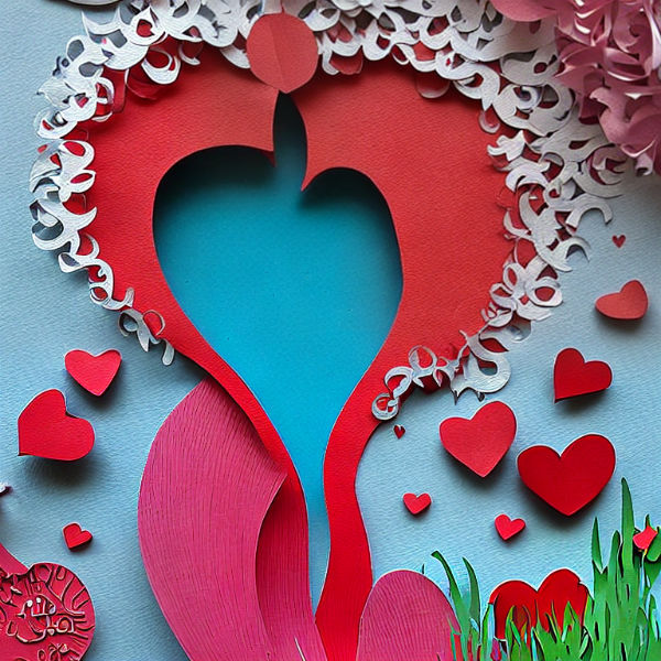 Love Quotes stylized with paper cut work